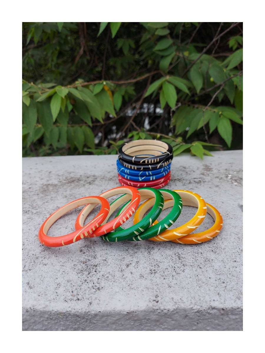 Wooden Bangles - Multicolor