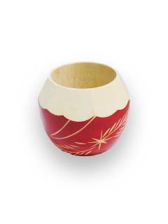 Mini Coconut Shell Pen Stand - 2.5 inch - Red

