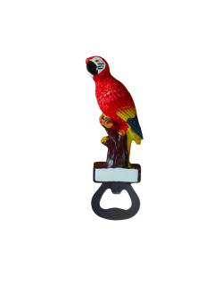 Fridge Magnet - Red - Parrot Bottle Opener
