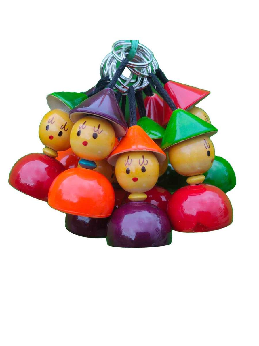 Keychain - Cone Cap Joker - Set of 10 - Assorted Color Keychain - Cone Cap Joker - Set of 10 - Assorted Color