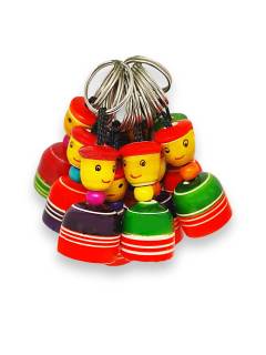 Keychain - Flat Cap Joker - Set of 10 - Assorted Color