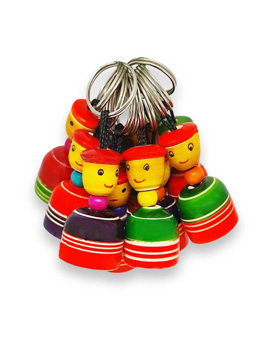 Keychain - Flat Cap Joker - Set of 10 - Assorted Color