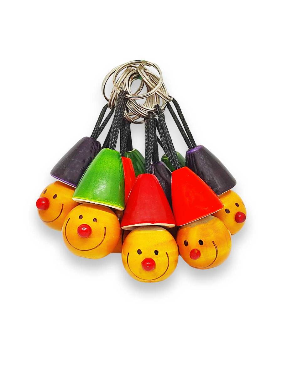 Keychain - Smiley Joker - Set of 10 - Assorted Color