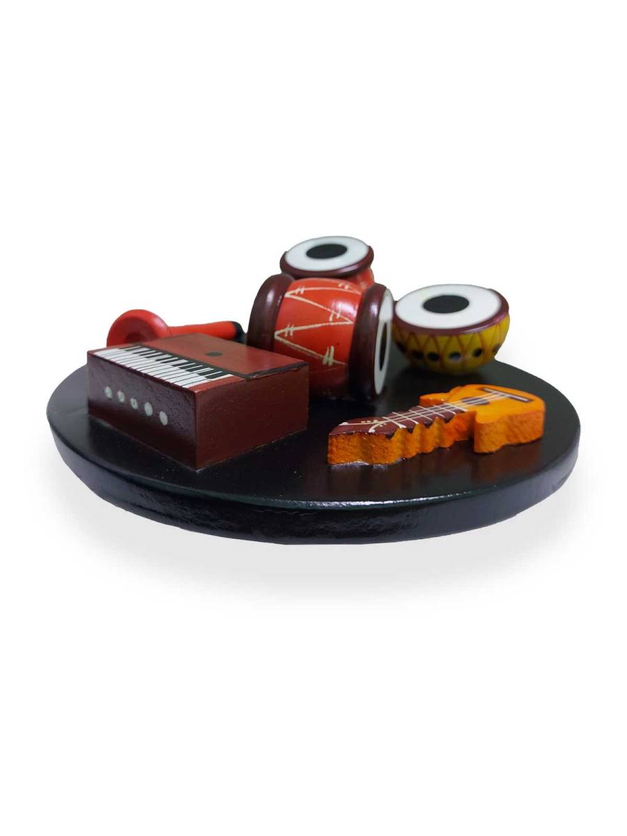 Miniature Musical Instruments Set - 7 inch Black Base Miniature Musical Instruments Set - 7 inch Black Base