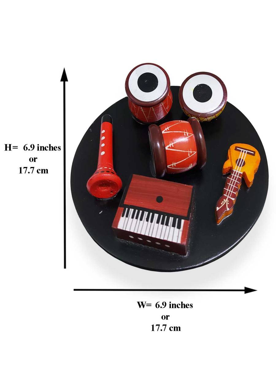 Miniature Musical Instruments Set - 7 inch Black Base Miniature Musical Instruments Set - 7 inch Black Base