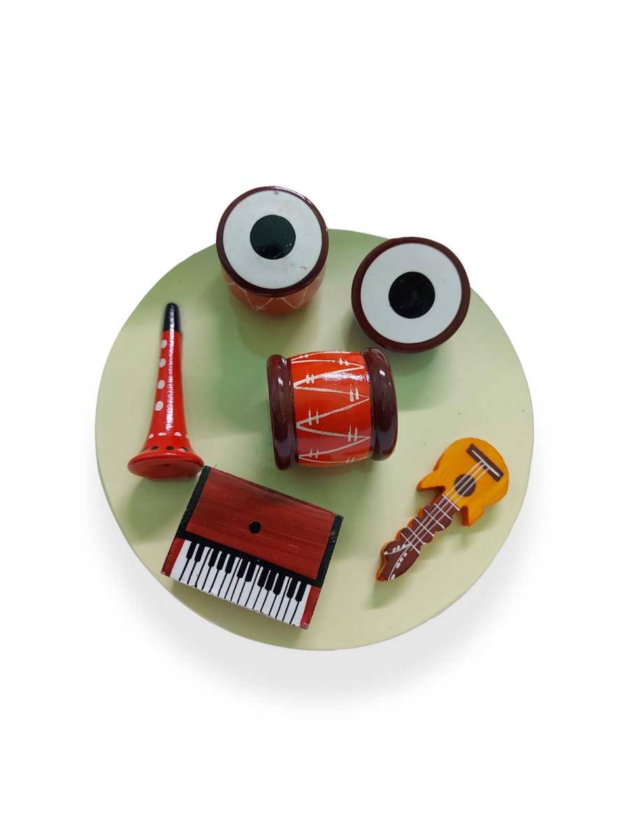 Miniature Musical Instruments Set - 7 inch White Base Miniature Musical Instruments Set - 7 inch White Base