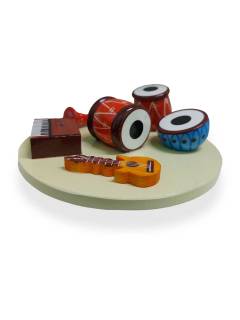 Miniature Musical Instruments Set - 7 inch White Base Miniature Musical Instruments Set - 7 inch White Base