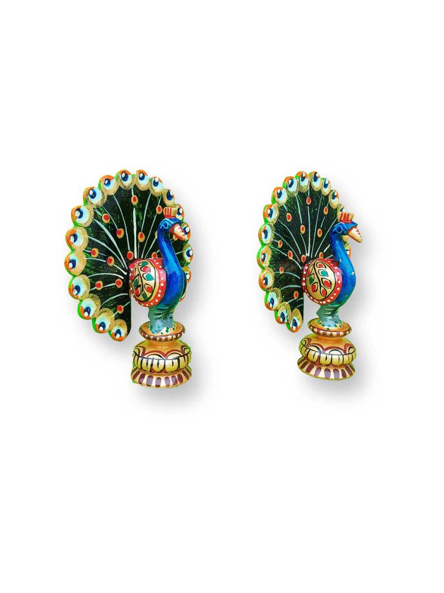 Wooden Peacock - Set of 2