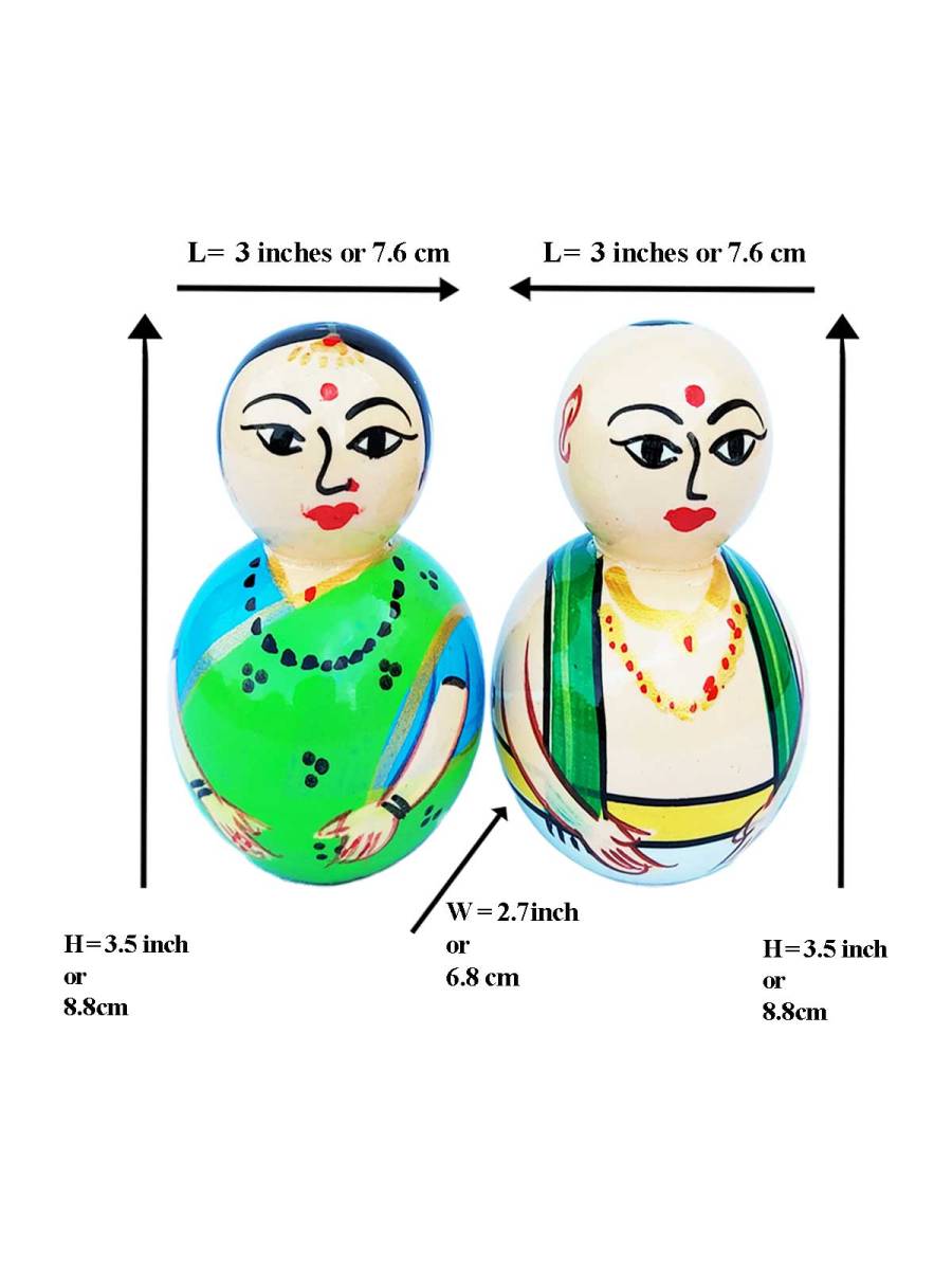 Pair Doll - Pujari - 3.5inch - Green Pair Doll - Pujari - 3.5inch - Green