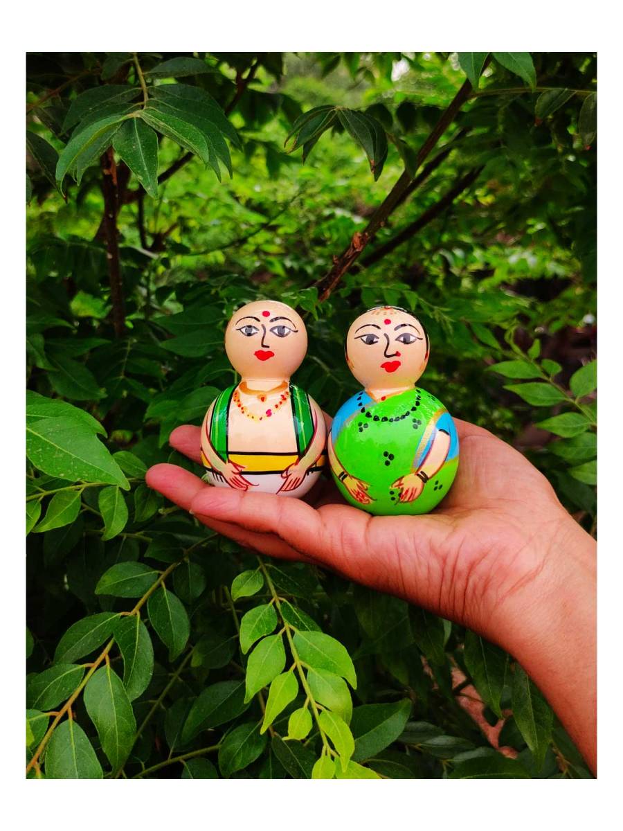 Pair Doll - Pujari - 3.5inch - Green Pair Doll - Pujari - 3.5inch - Green