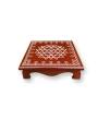 Festive - Wooden Rangoli Puja Peetam - 8 inch - Brown