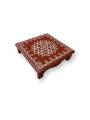Festive - Wooden Rangoli Puja Peetam - 8 inch - Brown