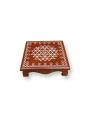 Festive - Wooden Rangoli Puja Peetam - 8 inch - Brown