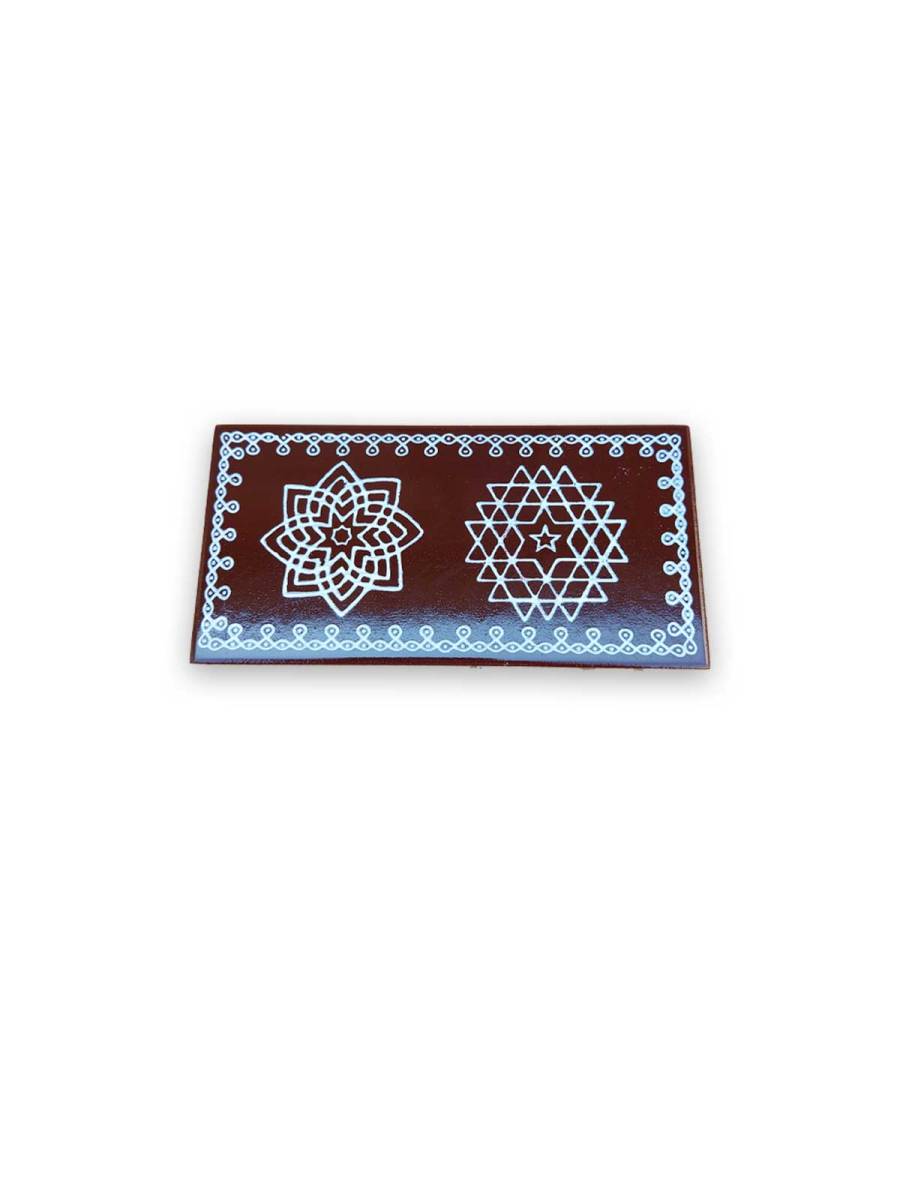 Festive - Pooja Peetam / Chowki - Small Rectangle - Set of 2 - Coffee Color - 3x6 inch