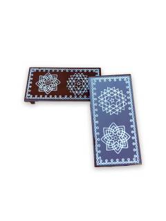Festive - Pooja Peetam / Chowki - Small Rectangle - Set of 2 - Coffee Color - 3x6 inch