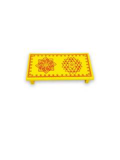 Festive - Pooja Peetam / Chowki - Small Rectangle - Set of 2 - Yellow Color - 3x6 inch