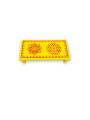 Festive - Traditional Rangoli Printed Puja Peetam - Set of 2 - Rectangle - Yellow - 3x6 inch