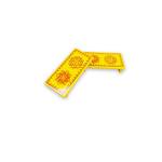 Festive - Traditional Rangoli Printed Puja Peetam - Set of 2 - Rectangle - Yellow - 3x6 inch