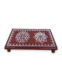 Festive - Traditional Rangoli Printed Puja Peetam - Set of 2 - Rectangle - Brown - 6x9 inch