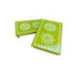 Festive - Traditional Rangoli Printed Puja Peetam - Set of 2 - Rectangle - Green - 6x9 inch