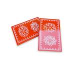 Festive - Traditional Rangoli Printed Puja Peetam - Set of 2 - Rectangle - Orange - 6x9 inch