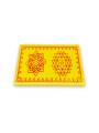 Festive - Traditional Rangoli Printed Puja Peetam - Set of 2 - Rectangle - Yellow - 6x9 inch