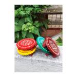 Festive - Wooden Rangoli Puja Peetam - Round - Assorted - Single - 4 inch