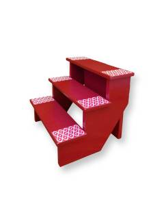 Festive - Traditional Rangoli Printed Puja Stand - 3 Steps Festive - Traditional Rangoli Printed Puja Stand - 3 Steps