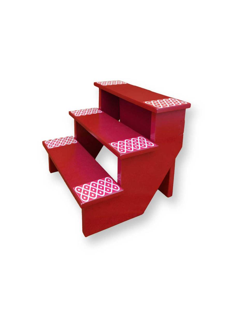 Festive - Traditional Rangoli Printed Puja Stand - 3 Steps