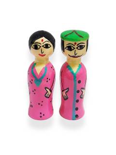 Peg Dolls - Mini Pair - Pink