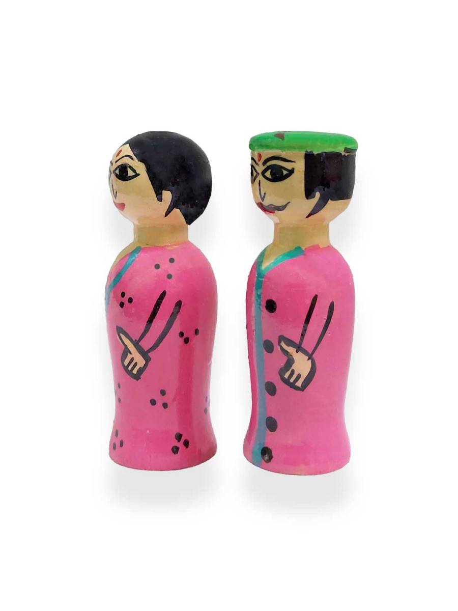 Peg Dolls - Mini Pair - Pink Peg Dolls - Mini Pair - Pink