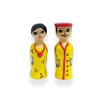 Peg Dolls - Mini Pair - Yellow-Red