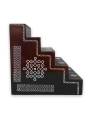 Festive - Traditional Rangoli Printed Puja Stand - Brown - 5 Steps
