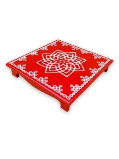 Festive - Traditional Rangoli Printed Puja Peetam - Assorted - 12 inch