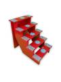 Festive - Traditional Rangoli Printed Puja Stand - Dark Orange - 5 Steps Festive - Traditional Rangoli Printed Puja Stand - Dark Orange - 5 Steps