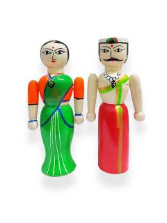 Pair Doll - Traditional - 6.5inch&nbsp;-&nbsp;Red Green
