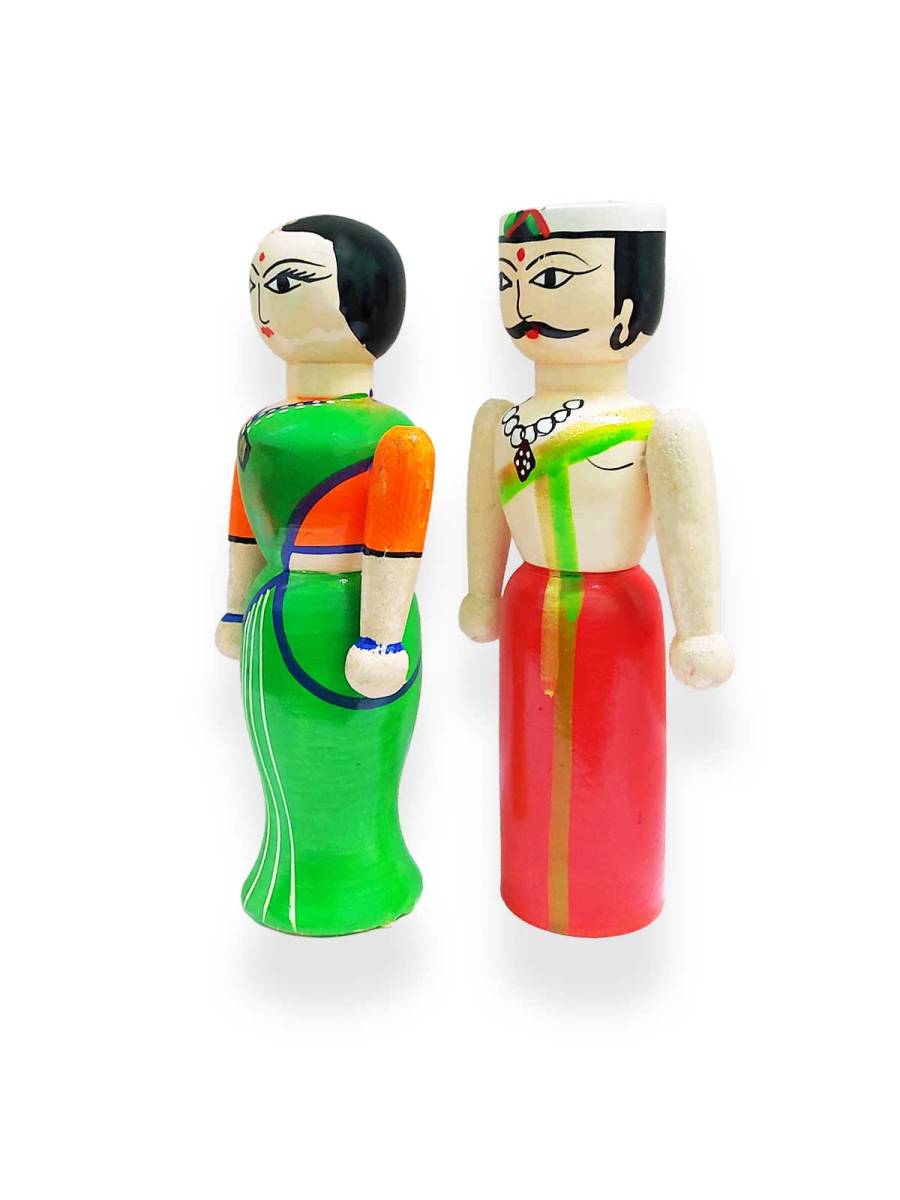 Pair Doll - Traditional - 6.5inch&nbsp;-&nbsp;Red Green
