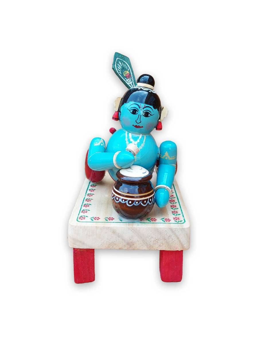 Wooden Crawling Krishna - Etikoppaka Dolls Wooden Crawling Krishna - Etikoppaka Dolls