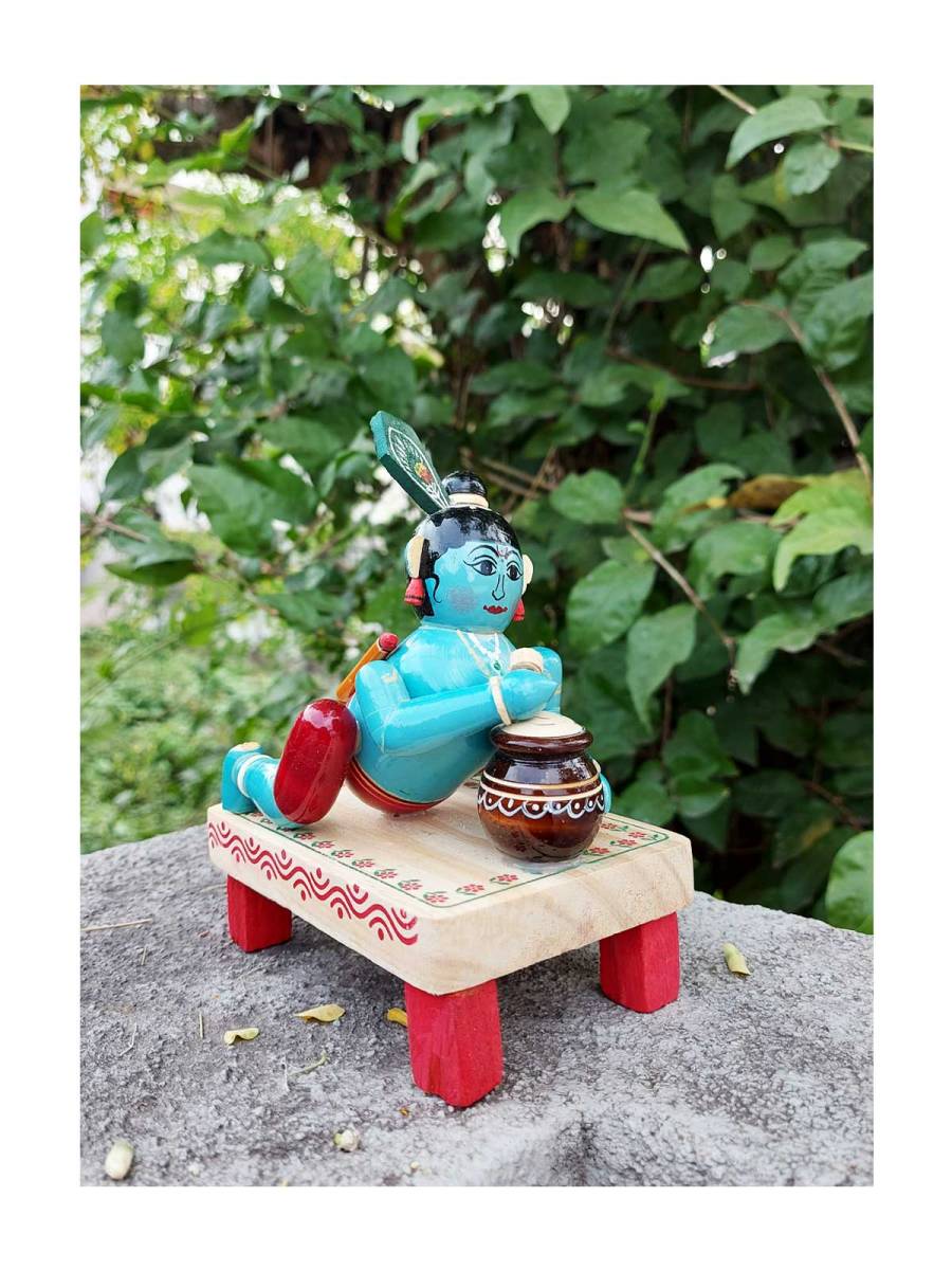 Wooden Krishna - Etikoppaka Dolls