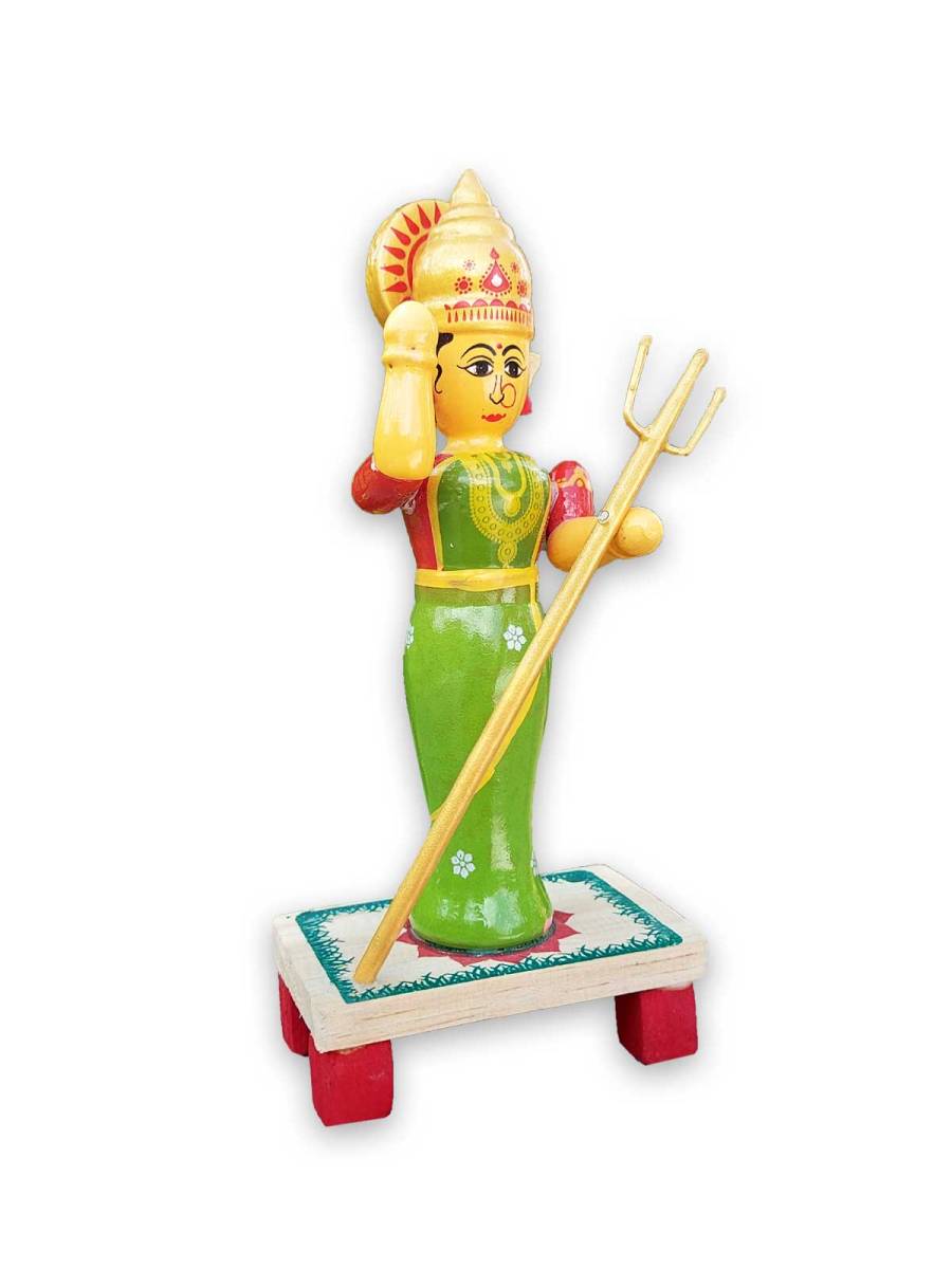 Wooden Durga Devi - Etikoppaka Dolls
