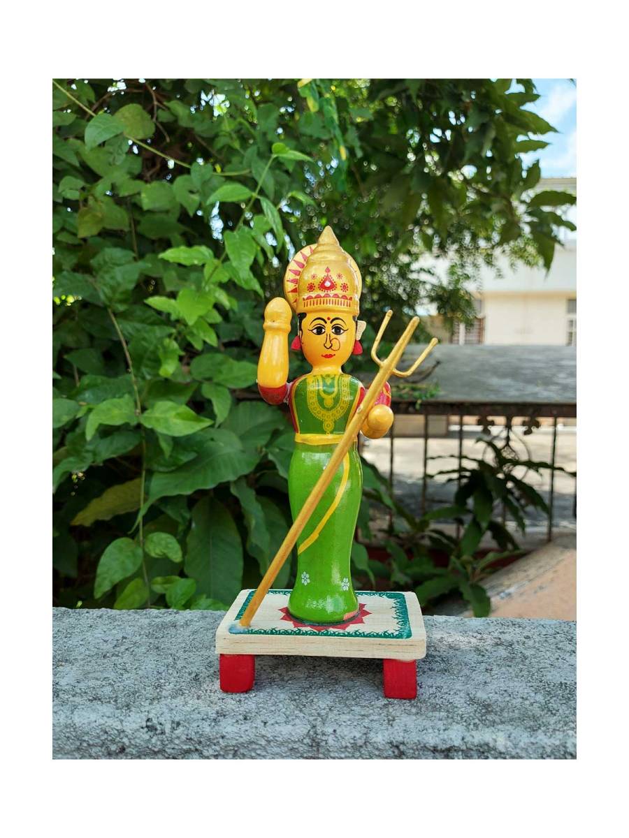 Wooden Durga Devi - Etikoppaka Dolls

