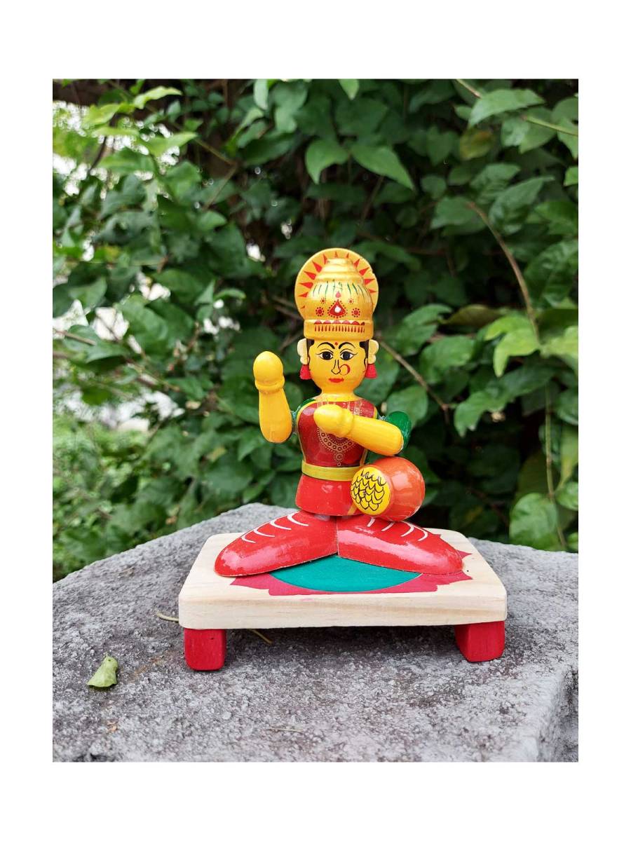 Wooden Lakshmi Devi - Etikoppaka Dolls
