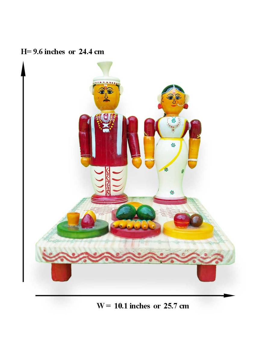 Wooden Marriage Couple Set - Etikoppaka Dolls Wooden Marriage Couple Set - Etikoppaka Dolls