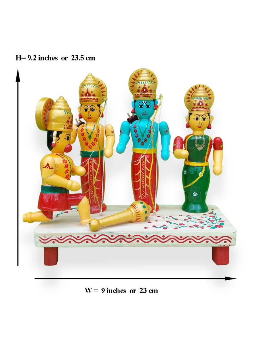Wooden Rama Seetha Set - Etikoppaka Dolls