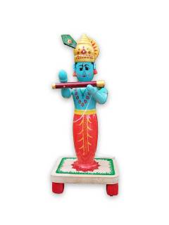 Wooden Standing Krishna - Etikoppaka Dolls
