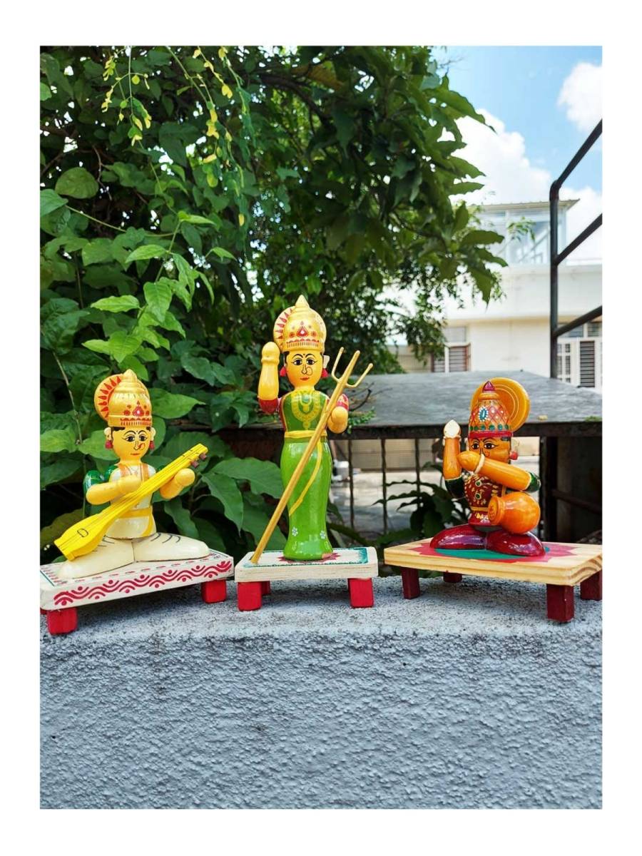 Wooden Devi Set - Etikoppaka Dolls
