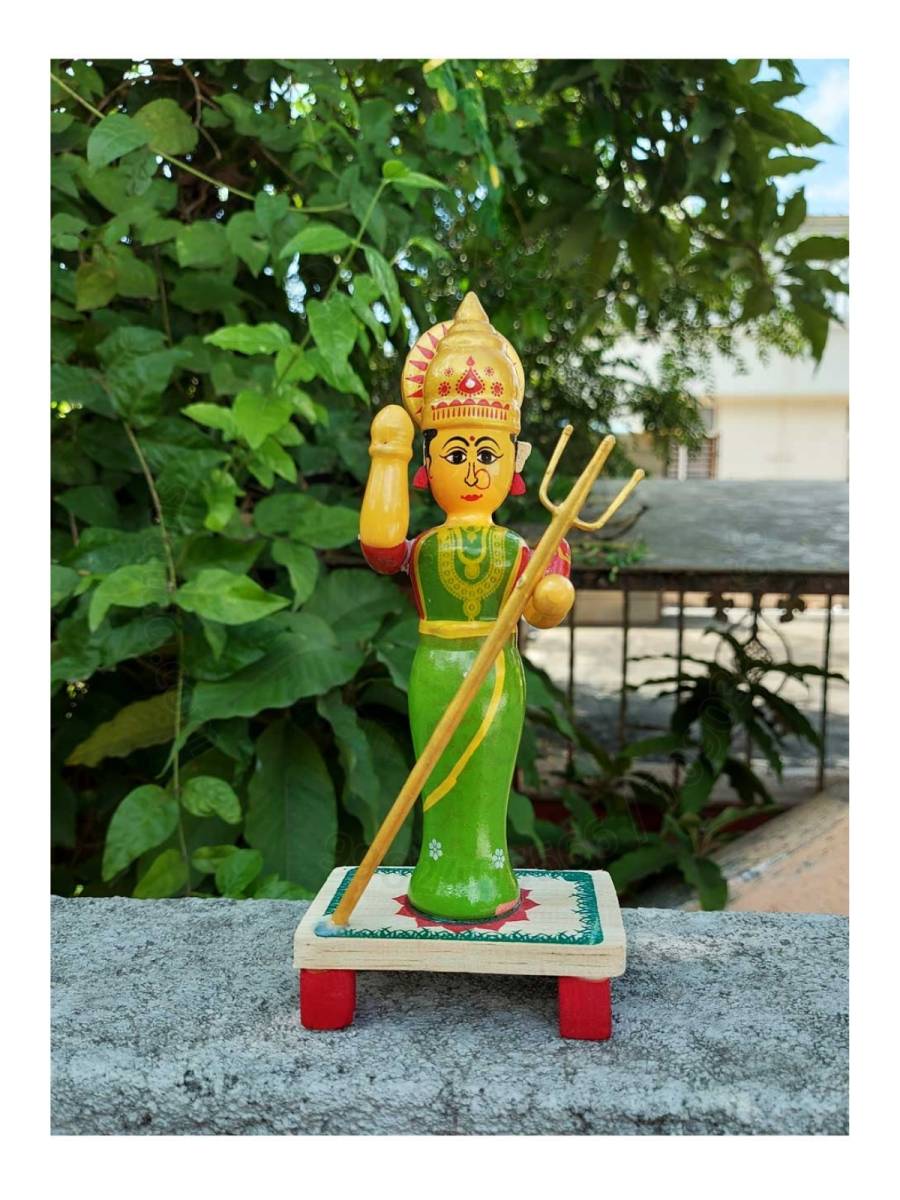 Wooden Durga Devi - Etikoppaka Dolls

