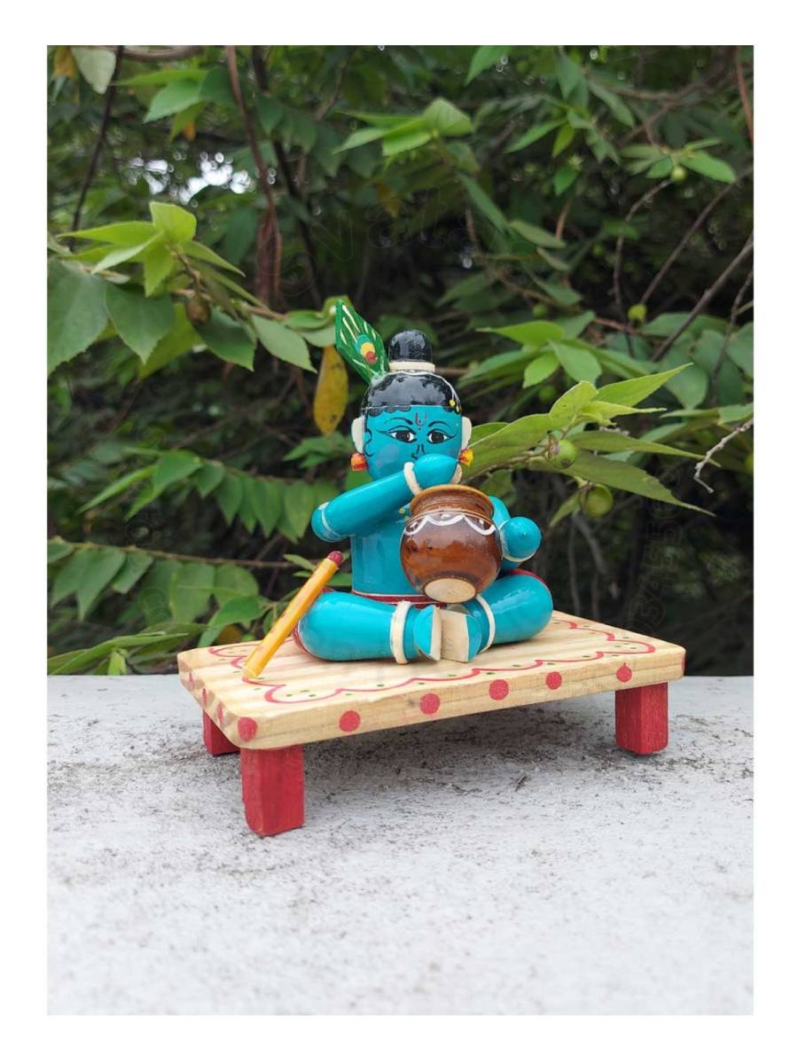 Wooden Krishna - Etikoppaka Dolls
