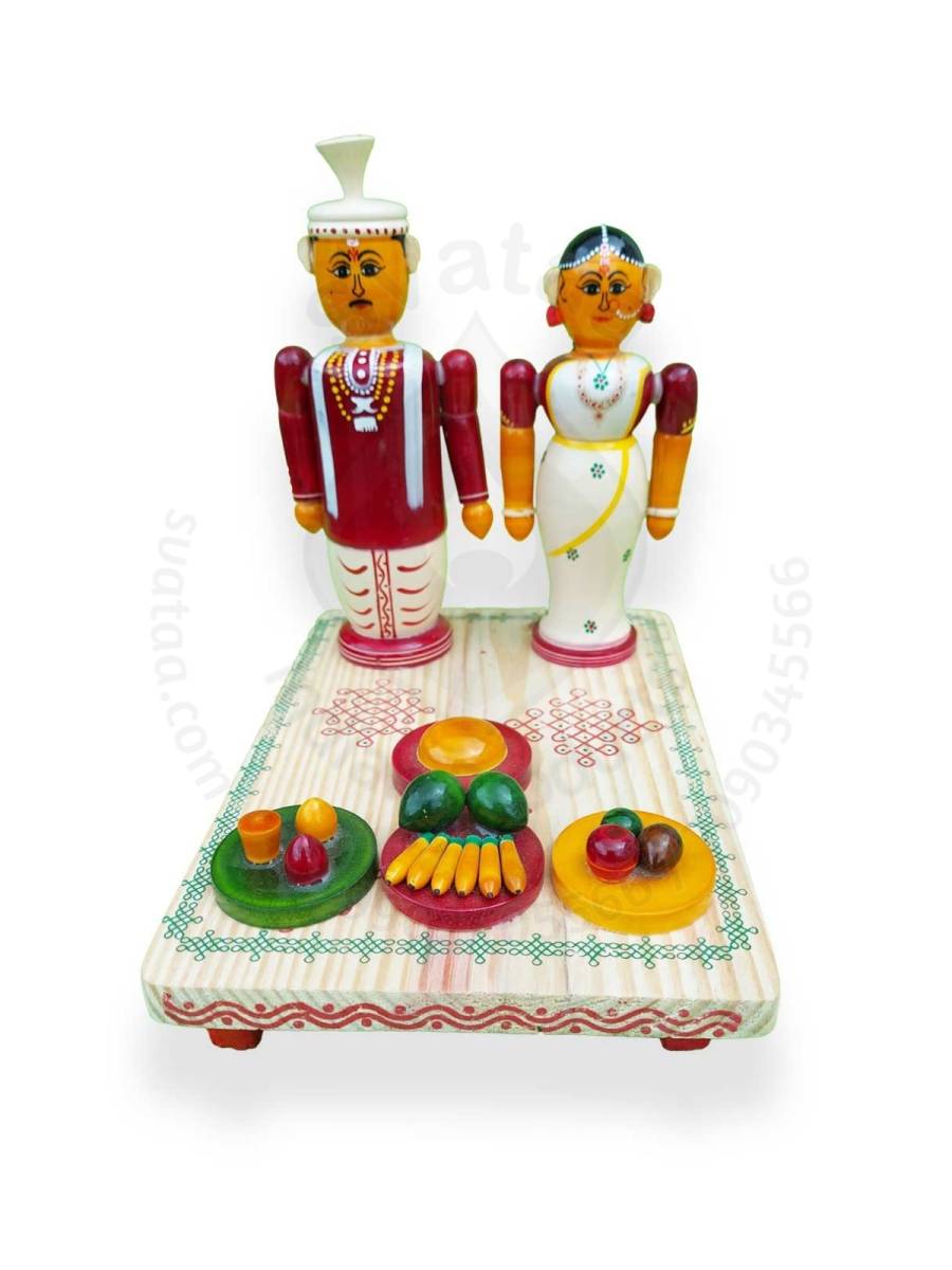 Wooden Marriage Couple Set - Etikoppaka Dolls

