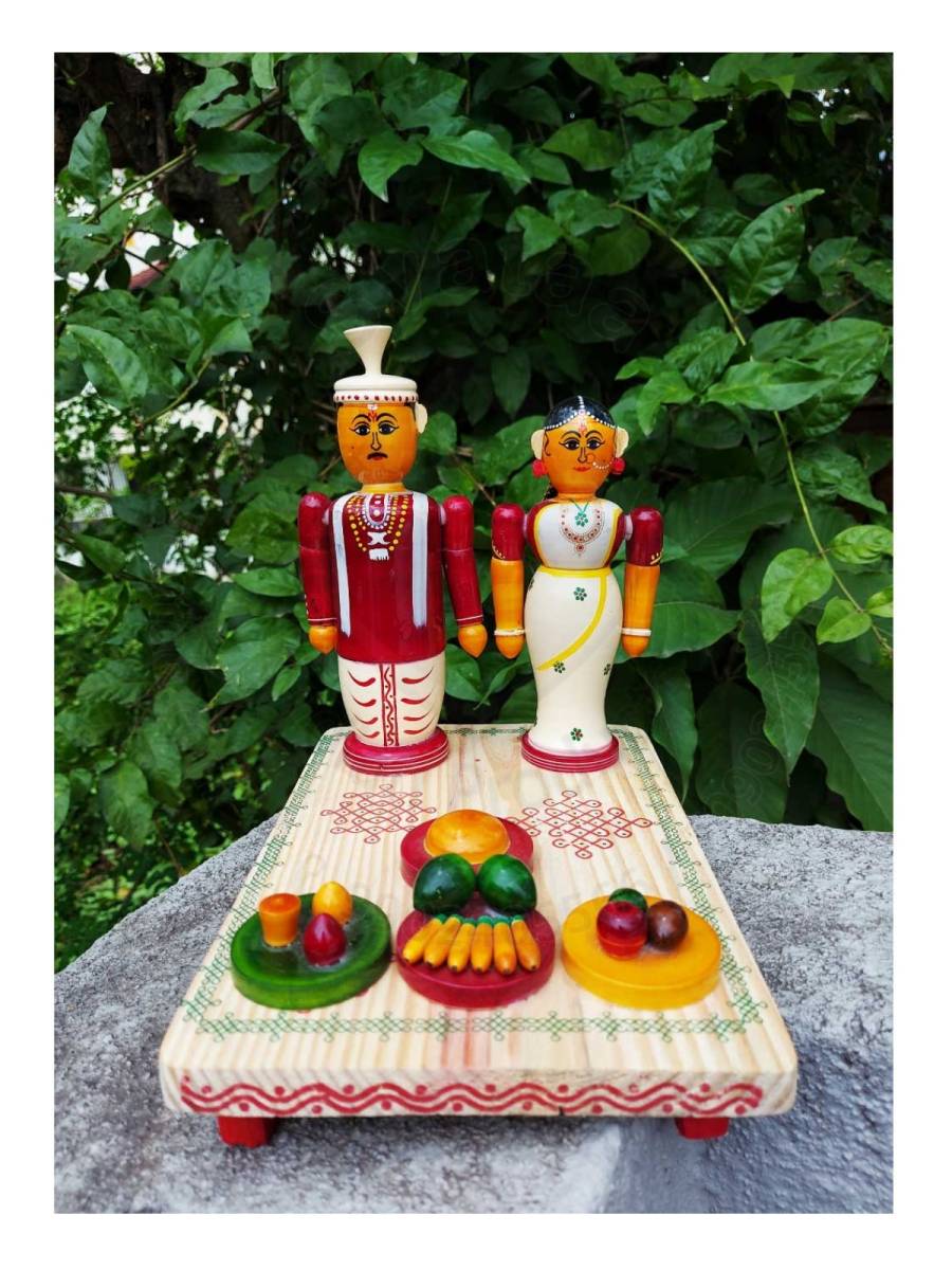 Wooden Marriage Couple Set - Etikoppaka Dolls
